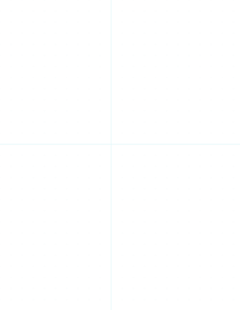 10mm Dot Graph Paper - Cyan (0.5pt dots) with 2x2 Quadrants